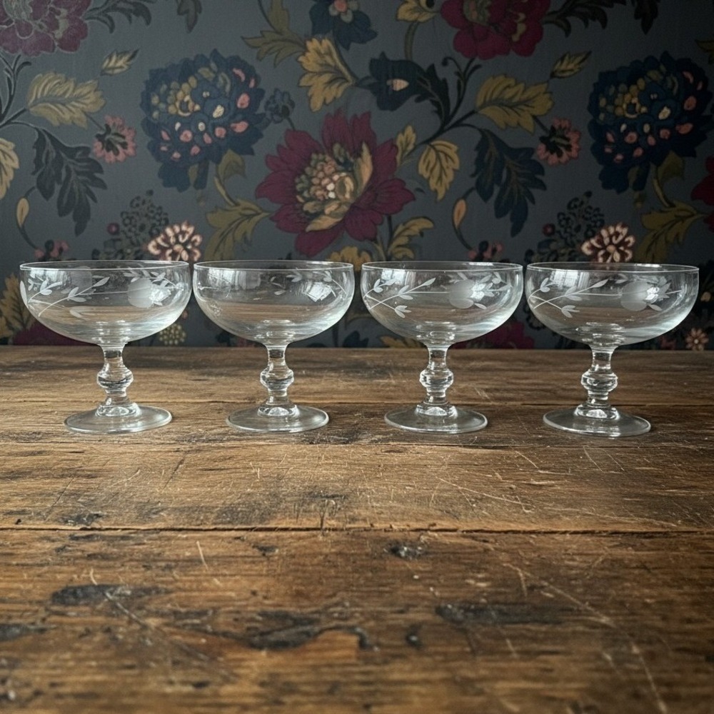 Princess House Heritage Dessert Dishes #507, Set of 4, Crystal Confection Bowls